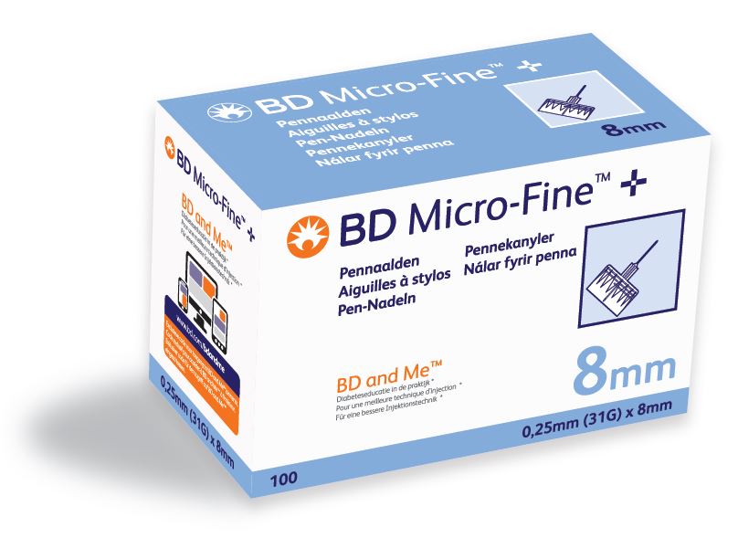 bd micro-fine 8 mm 100 pieces